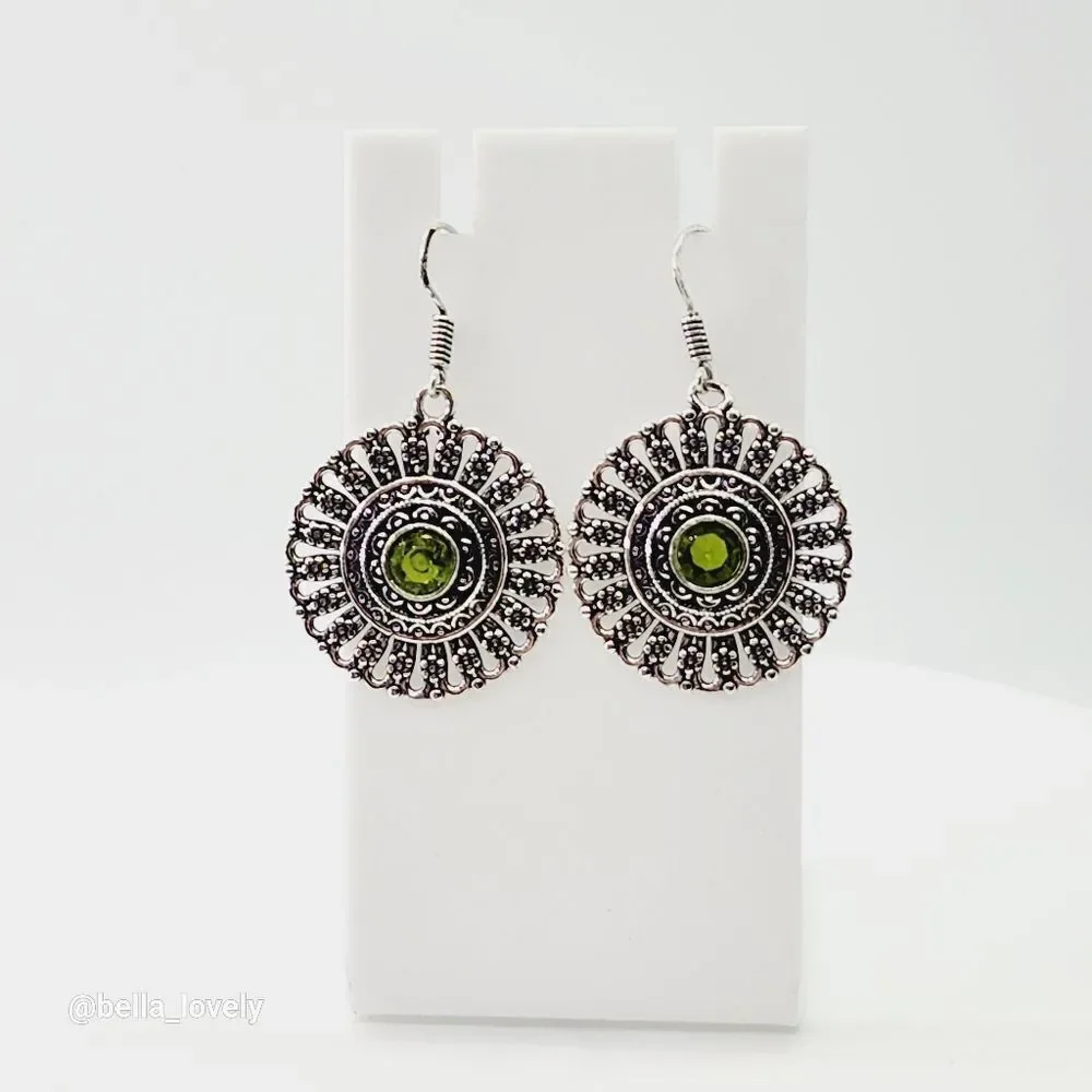 Peridot Handmade Drop Dangle Earrings Jewelry 1.6